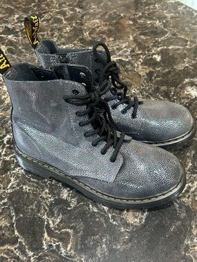 Dr. Martens Iridescent Black Lace-Up Boots